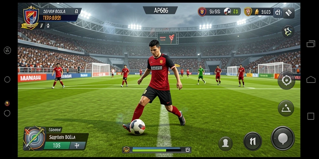 Tampilan gameplay seru dalam game sepak bola AP686.