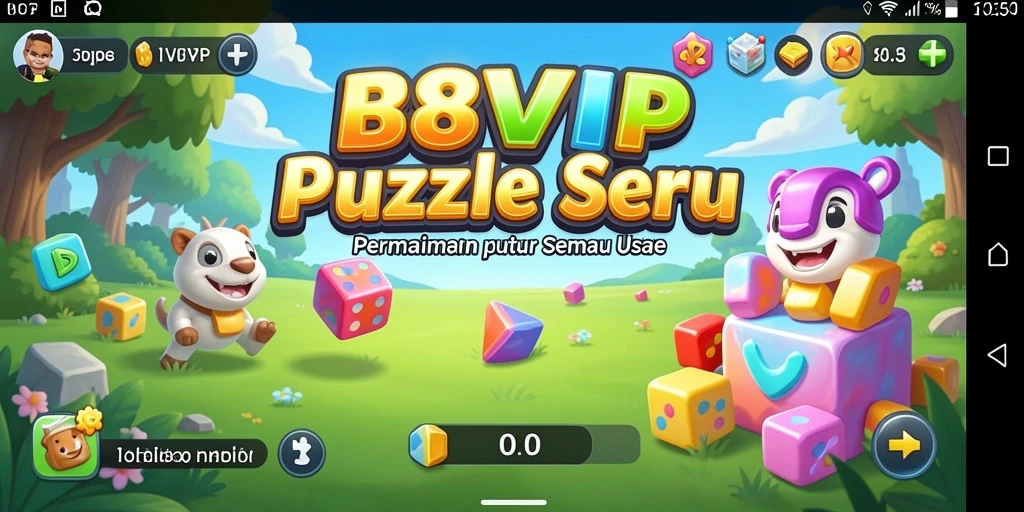 Tampilan gameplay seru dalam B8VIP dengan berbagai puzzle menantang.
