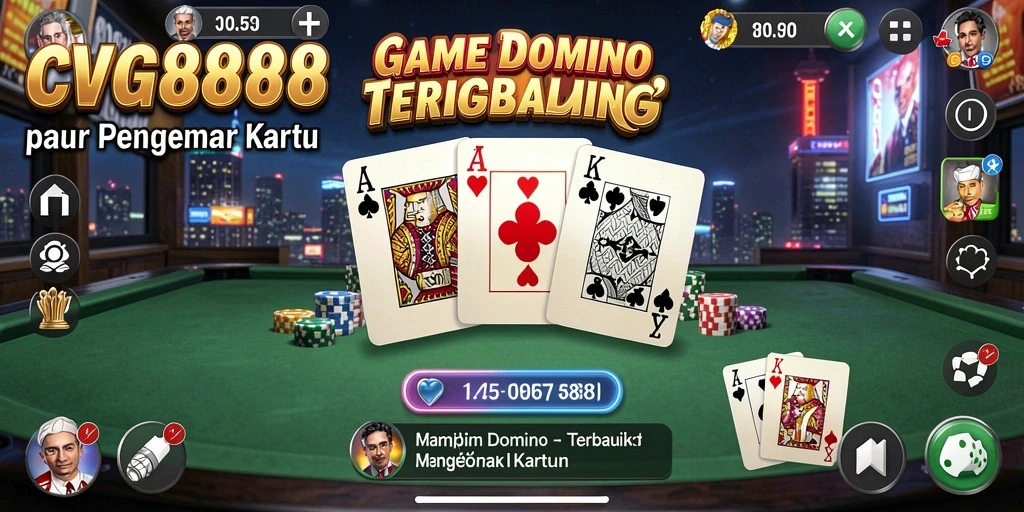 Screenshot gameplay <strong>CVG8888</strong> menampilkan serunya permainan domino yang interaktif.