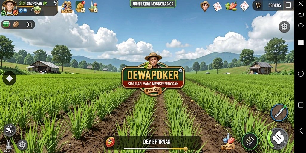 Tampilan gameplay DEWAPOKER yang menarik saat bertani.