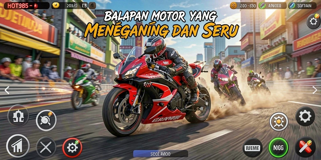 Tampilan mengesankan dari gameplay balapan motor di HOT985.