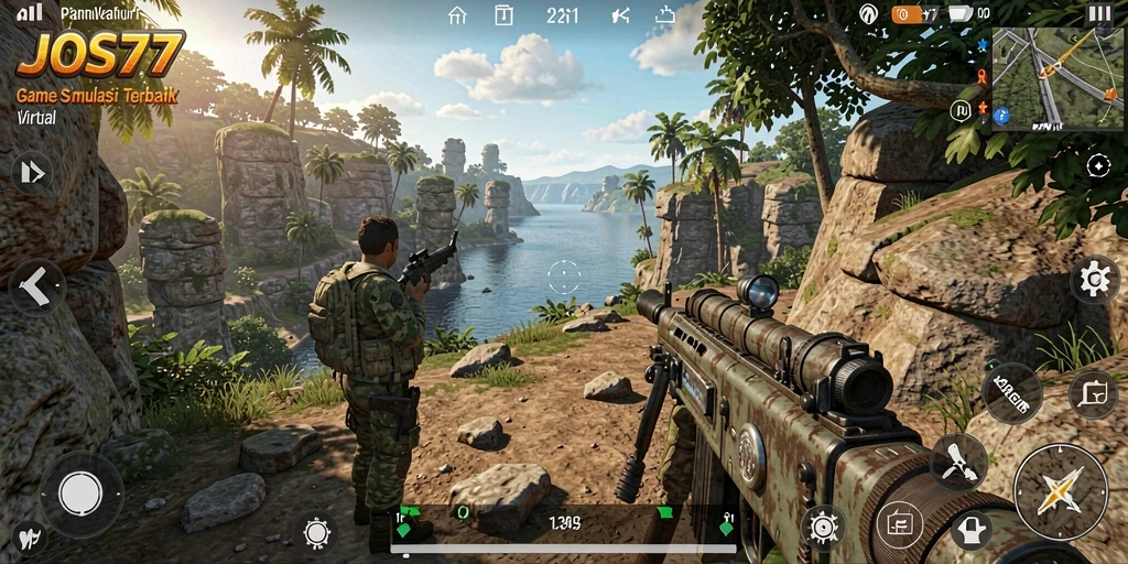 Screenshot gameplay JOS77 menampilkan aksi interaktif dalam dunia simulasi.