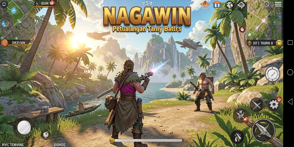 Tampilan gameplay yang menarik di dunia terbuka NAGAWIN.