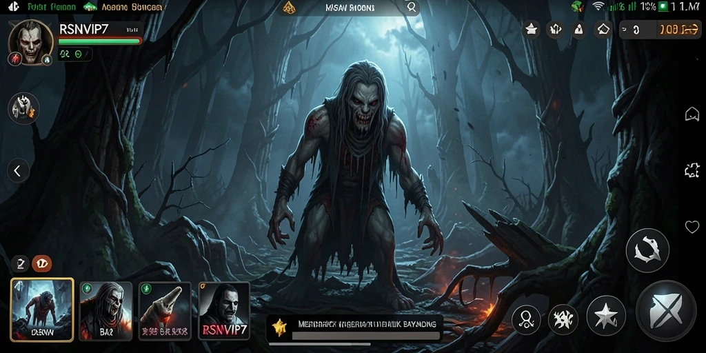 Screenshot gameplay RSNVIP7 yang menampilkan suasana Horror yang mencekam.