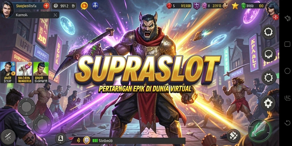 Tampilan gameplay <strong>SUPRASLOT</strong> yang menegangkan saat pertarungan berlangsung.