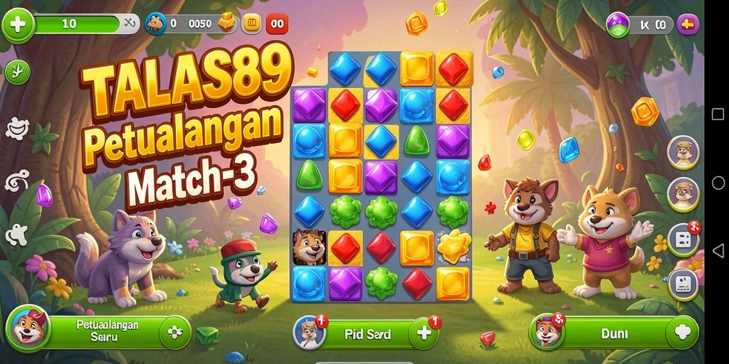 Screenshot menunjukkan gameplay seru TALAS89 yang penuh warna.